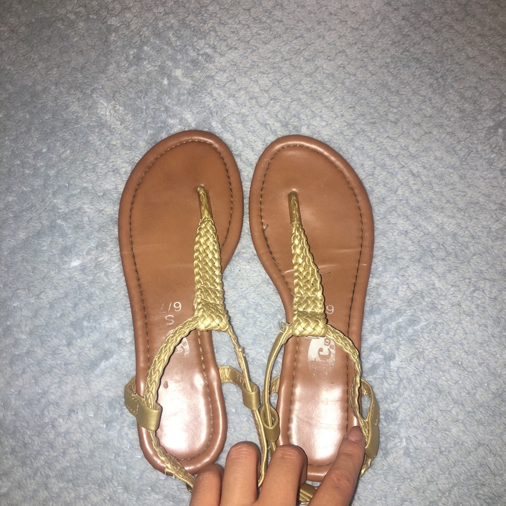 Gold Braided Sandals